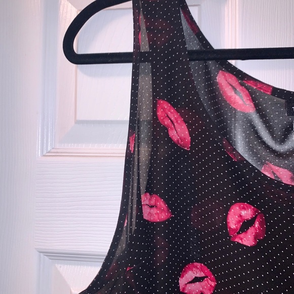 Sheer Torrid Top With Lip Print - Picture 3 of 5